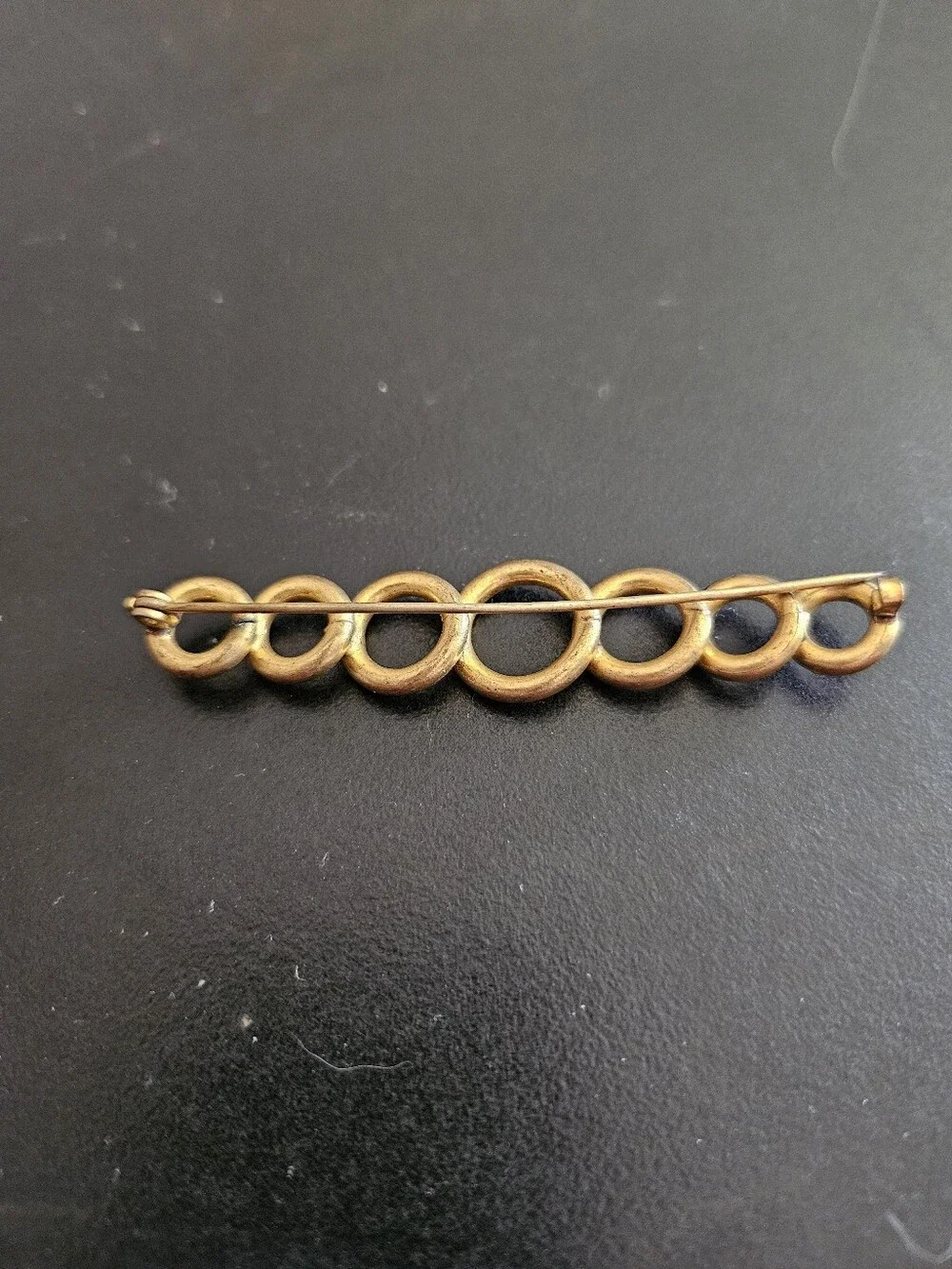 Gold-Tone Circular Link Brooch - Women Accessories